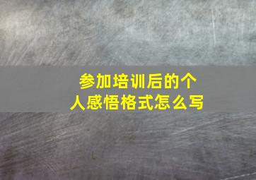 参加培训后的个人感悟格式怎么写