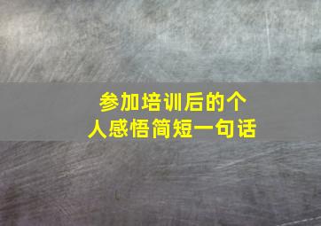 参加培训后的个人感悟简短一句话