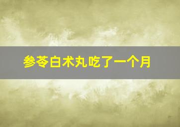 参苓白术丸吃了一个月