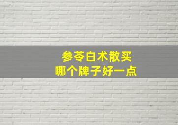 参苓白术散买哪个牌子好一点