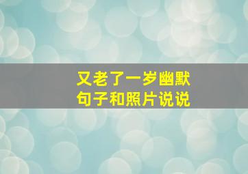 又老了一岁幽默句子和照片说说