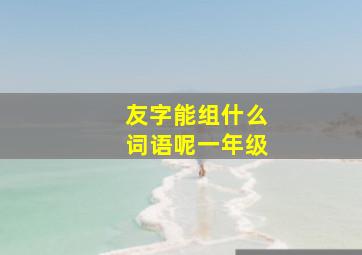 友字能组什么词语呢一年级