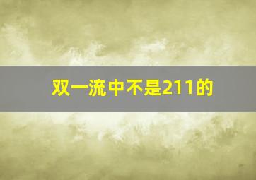 双一流中不是211的