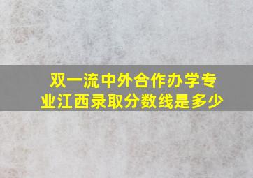 双一流中外合作办学专业江西录取分数线是多少