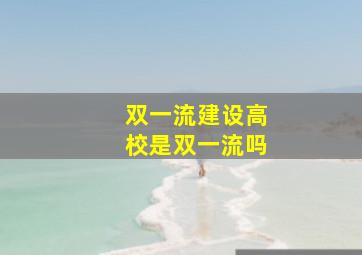 双一流建设高校是双一流吗