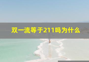 双一流等于211吗为什么