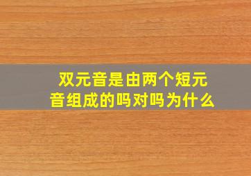 双元音是由两个短元音组成的吗对吗为什么