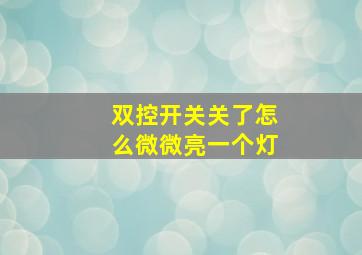 双控开关关了怎么微微亮一个灯