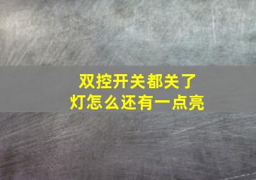 双控开关都关了灯怎么还有一点亮