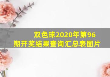 双色球2020年第96期开奖结果查询汇总表图片