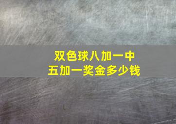 双色球八加一中五加一奖金多少钱