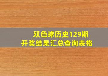 双色球历史129期开奖结果汇总查询表格