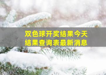 双色球开奖结果今天结果查询表最新消息