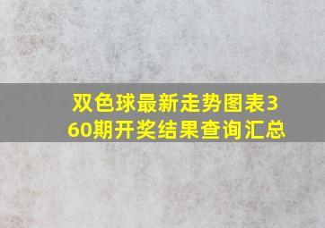 双色球最新走势图表360期开奖结果查询汇总