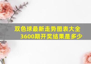 双色球最新走势图表大全3600期开奖结果是多少