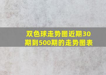 双色球走势图近期30期到500期的走势图表