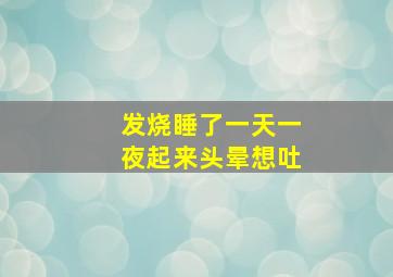 发烧睡了一天一夜起来头晕想吐