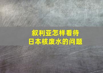 叙利亚怎样看待日本核废水的问题