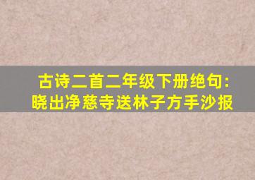 古诗二首二年级下册绝句:晓出净慈寺送林子方手沙报