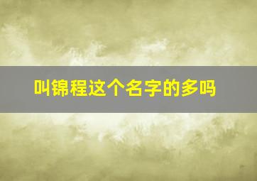 叫锦程这个名字的多吗