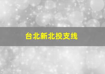 台北新北投支线