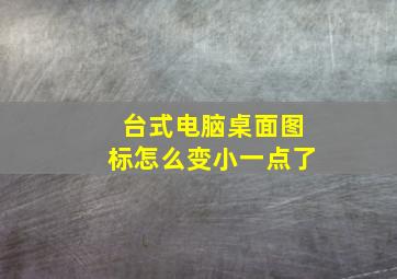 台式电脑桌面图标怎么变小一点了