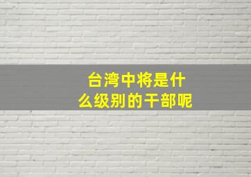 台湾中将是什么级别的干部呢