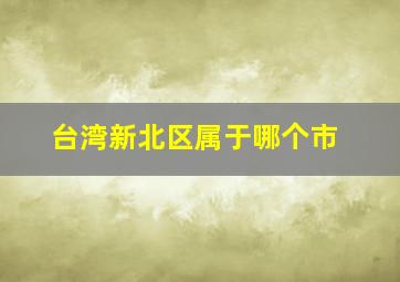 台湾新北区属于哪个市