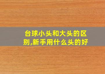 台球小头和大头的区别,新手用什么头的好