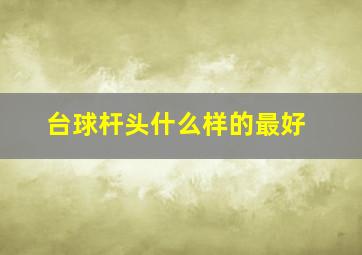 台球杆头什么样的最好