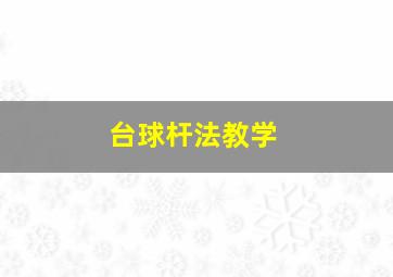 台球杆法教学