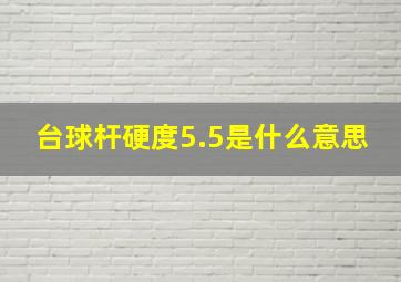 台球杆硬度5.5是什么意思