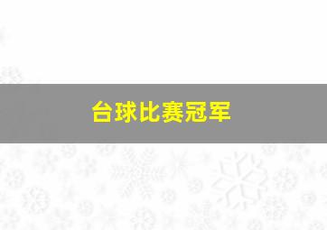 台球比赛冠军