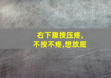 右下腹按压疼,不按不疼,想放屁