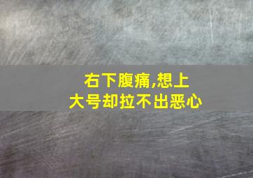 右下腹痛,想上大号却拉不出恶心