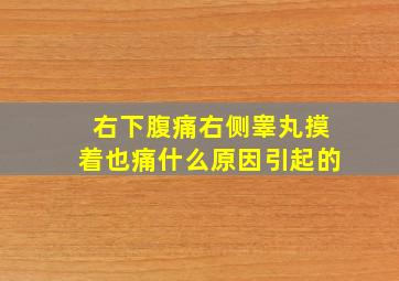 右下腹痛右侧睾丸摸着也痛什么原因引起的