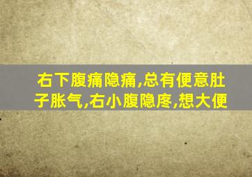 右下腹痛隐痛,总有便意肚子胀气,右小腹隐庝,想大便