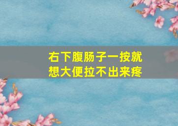 右下腹肠子一按就想大便拉不出来疼