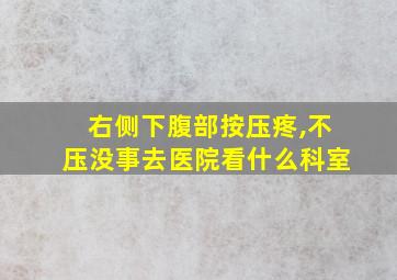 右侧下腹部按压疼,不压没事去医院看什么科室