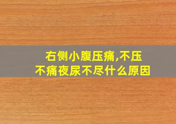 右侧小腹压痛,不压不痛夜尿不尽什么原因