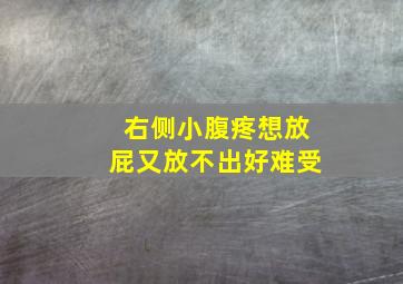 右侧小腹疼想放屁又放不出好难受