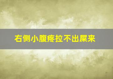 右侧小腹疼拉不出屎来