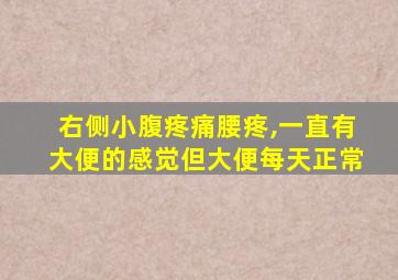 右侧小腹疼痛腰疼,一直有大便的感觉但大便每天正常