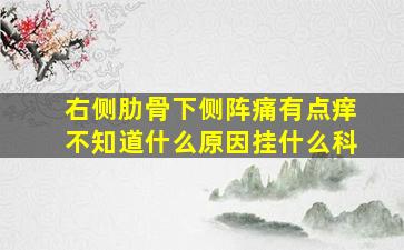 右侧肋骨下侧阵痛有点痒不知道什么原因挂什么科