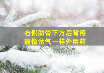 右侧肋骨下方后背疼痛像岔气一样外用药