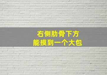 右侧肋骨下方能摸到一个大包