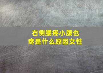 右侧腰疼小腹也疼是什么原因女性