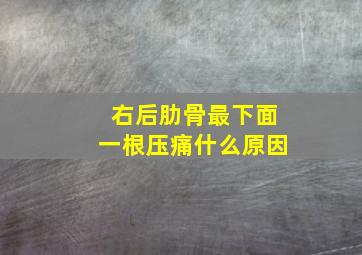 右后肋骨最下面一根压痛什么原因