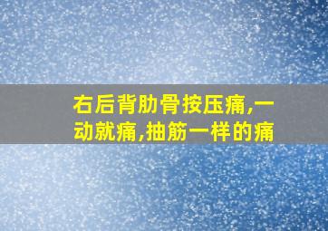 右后背肋骨按压痛,一动就痛,抽筋一样的痛