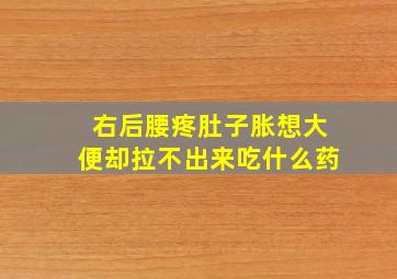 右后腰疼肚子胀想大便却拉不出来吃什么药